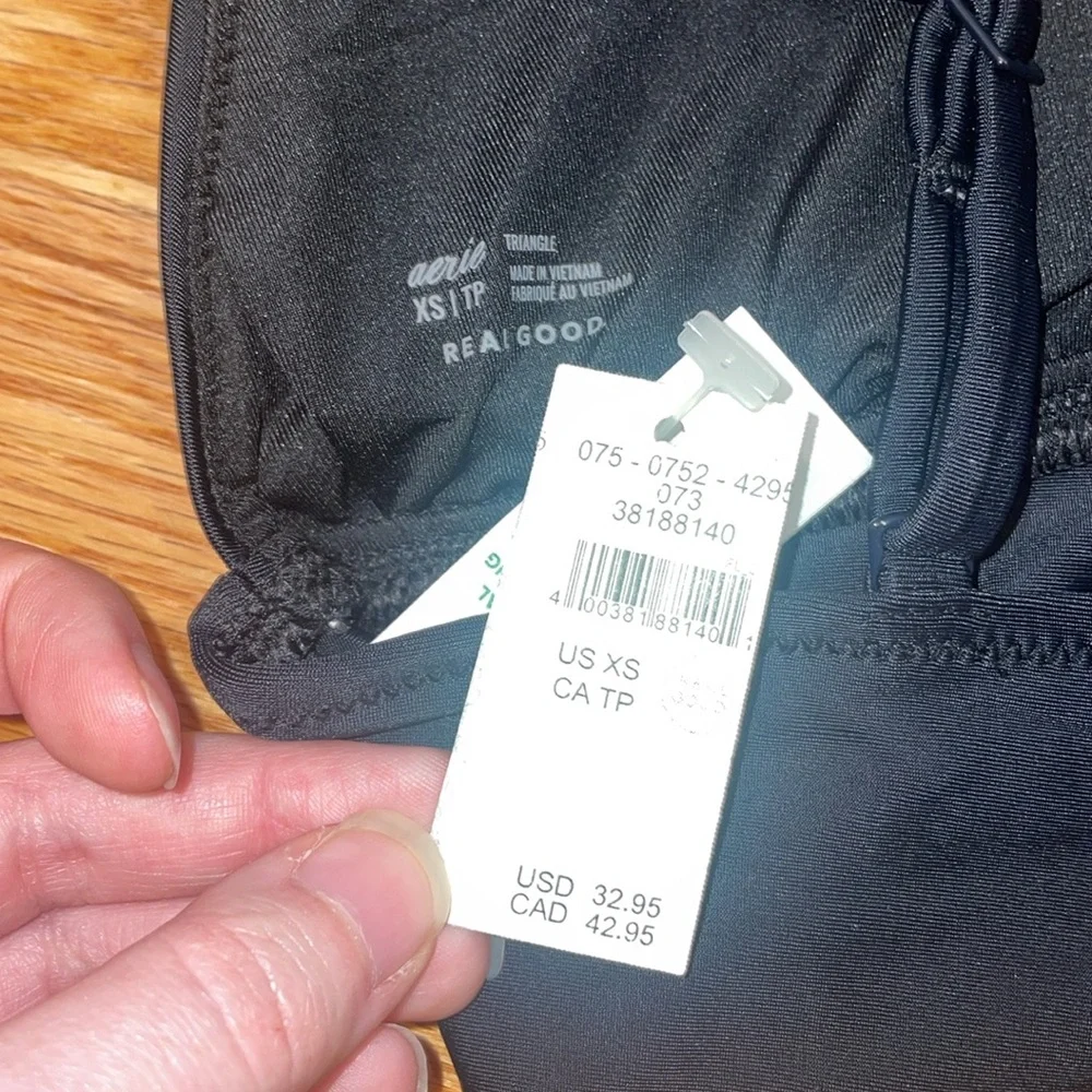 NWT aerie black bikini top